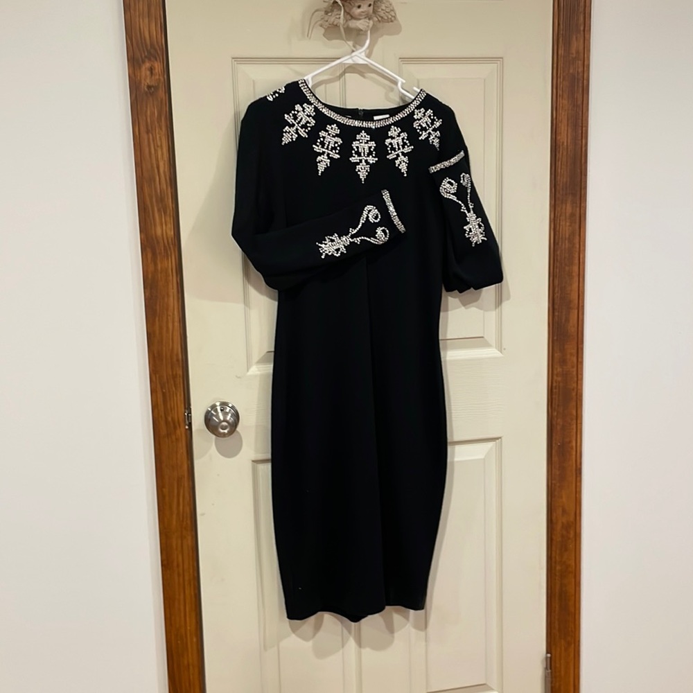Liz Claiborne wool dress with crystal embellishments